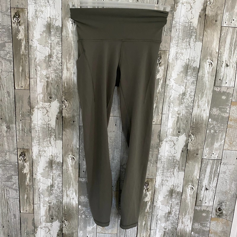 Lululemon wunder train green leggings with pockets 4